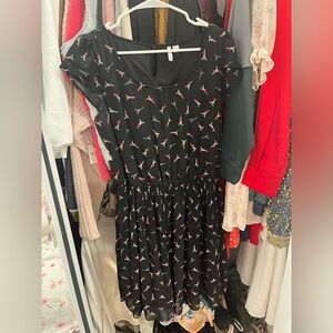 Elle L Black Red and White dress